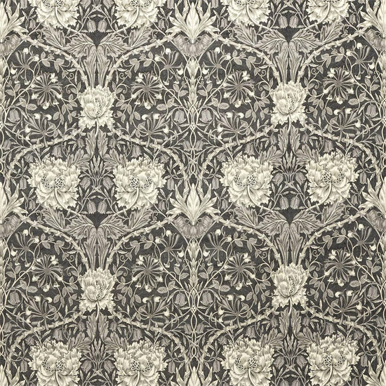 Honeysuckle And Tulip Velvet Black Walnut Stone 236938 Fabric by the Metre