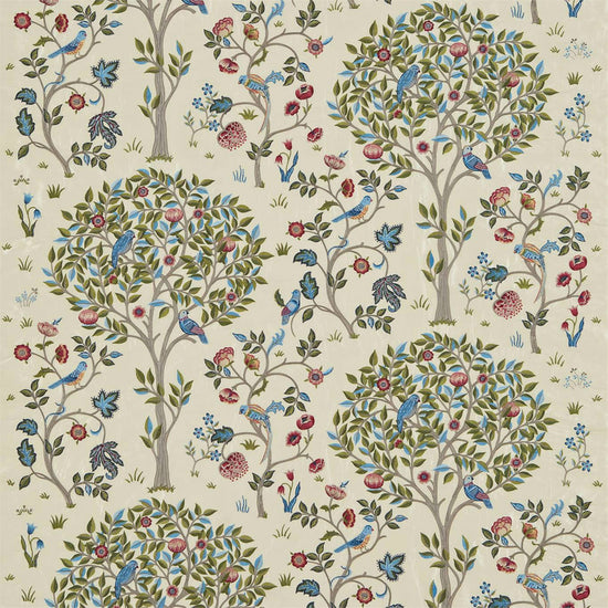 Kelmscott Tree Embroidery Woad Rose 237206 Upholstered Pelmets