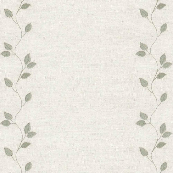 Embroidered Union Leaf Floral Sage Fabric by the Metre