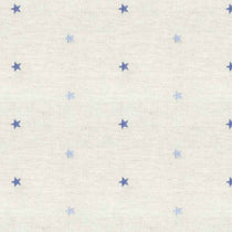 Embroidered Union Star Blue Upholstered Pelmets