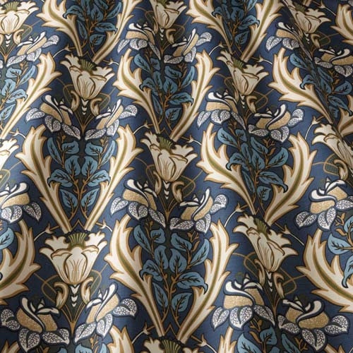 Acanthus Navy Fabric by the Metre