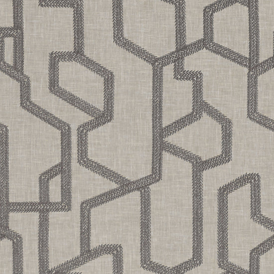 Labyrinth Charcoal Fabric by the Metre