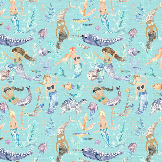 Mermaid Party Aqua Apex Curtains