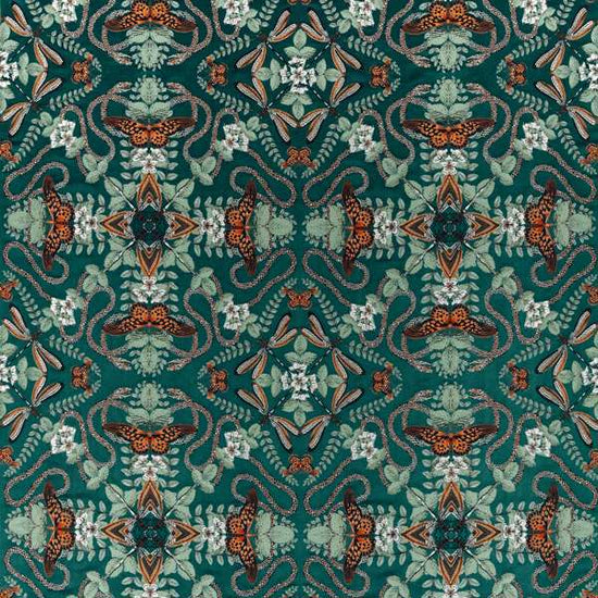 Emerald Forest Teal Jacquard Cushions