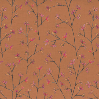 Ophelia Linen Coral Fabric by the Metre