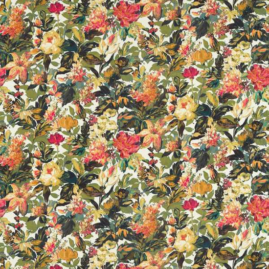Lilum Olive Raspberry Fabric by the Metre