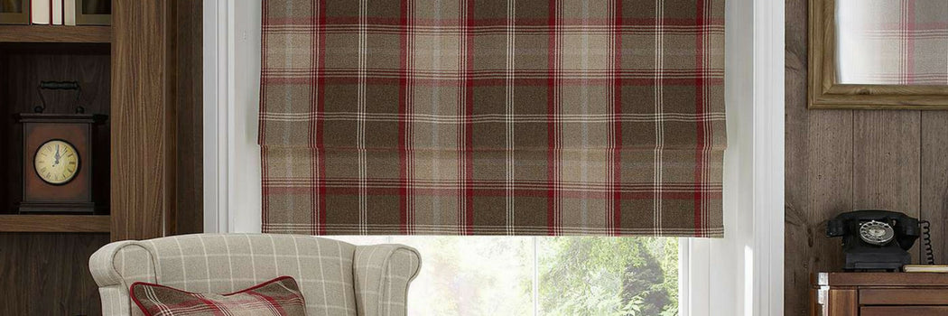 Dotted and Checked Roman Blinds