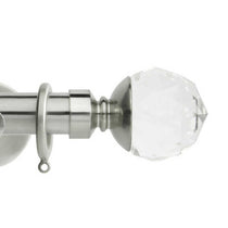 Clear Facet Stainless Steel Curtain Poles