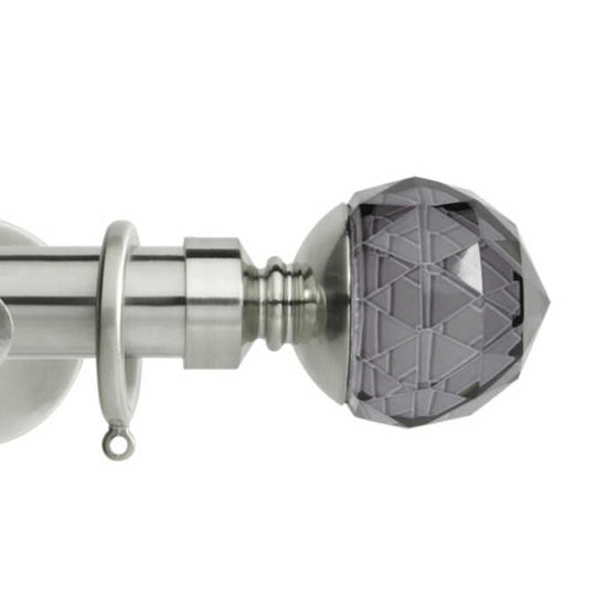 Smoke Facet Stainless Steel Curtain Poles