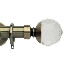 Clear Facet Spun Brass Curtain Poles