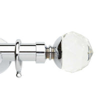 Clear Facet Chrome Curtain Poles