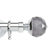 Smoke Facet Chrome Curtain Poles