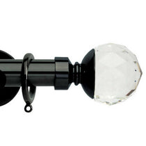 Clear Facet Black Nickle Curtain Poles