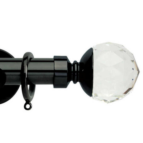 Clear Facet Black Nickle Curtain Poles