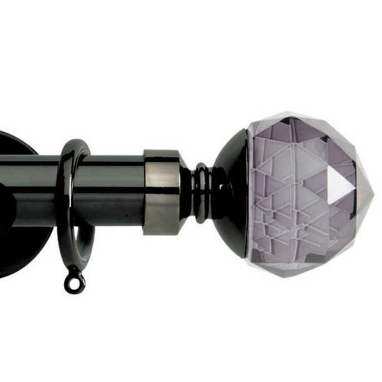 Smoke Facet Black Nickle Curtain Poles