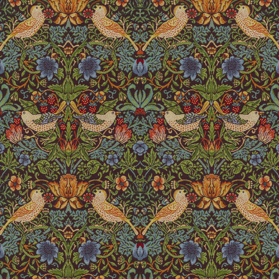 Avery Tapestry Ebony - William Morris Inspired Fabric by the Metre