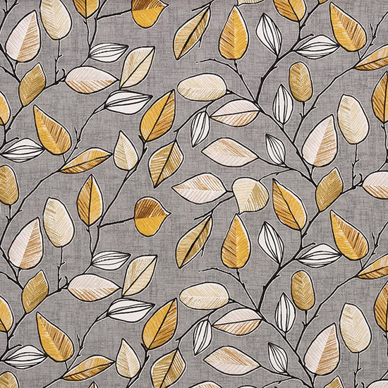 Jardin Leaf Ochre Fabric by the Metre