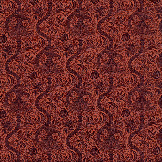Indian Flock Velvet Russet Mulberry 236943 Apex Curtains