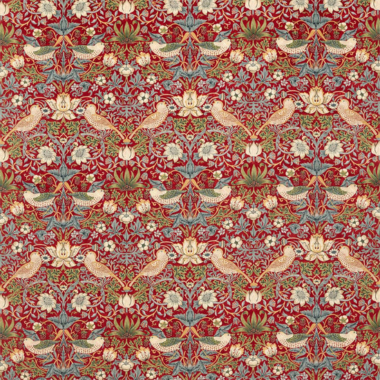 Strawberry Thief Velvet Crimson Slate 236933 Fabric by the Metre
