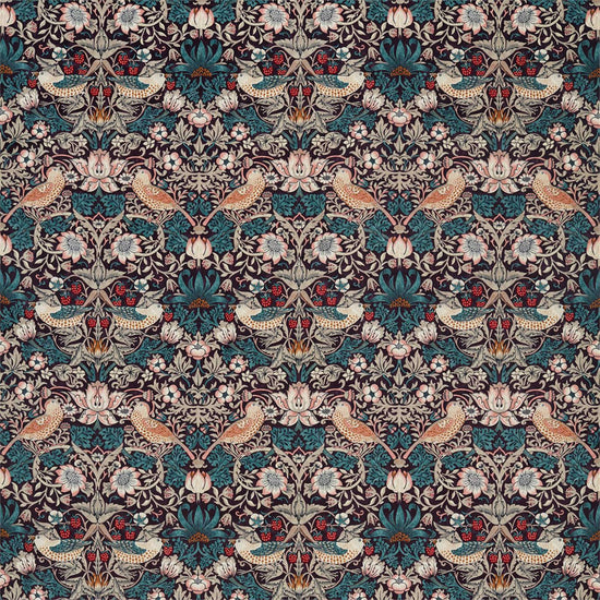 Strawberry Thief Velvet Mulberry Slate 236931 Curtains