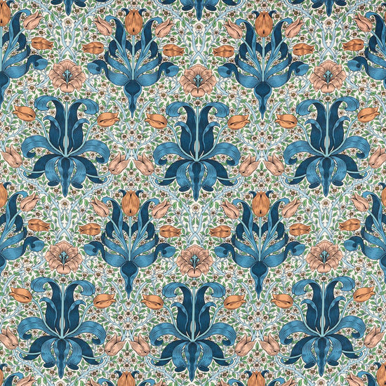 Spring Thicket Paradise Blue Peach 227207 Upholstered Pelmets