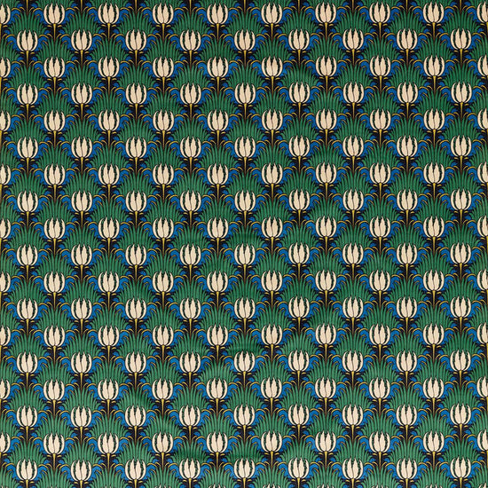 Tulip And Bird Goblin Green And Raven 520013 Roman Blinds