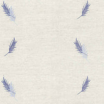 Embroidered Union Fern Floral Blue Fabric by the Metre