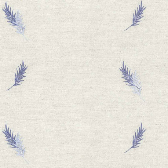 Embroidered Union Fern Floral Blue Upholstered Pelmets