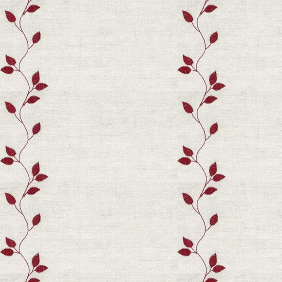 Embroidered Union Leaf Floral Claret Fabric by the Metre