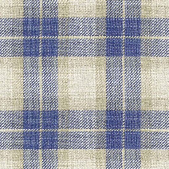 Kintyre Check Blue Fabric by the Metre