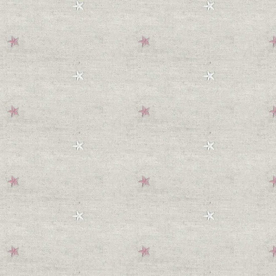 Embroidered Union Star Pink Fabric by the Metre