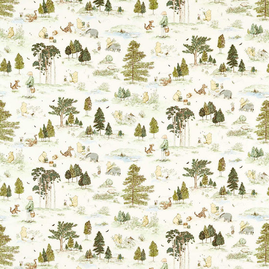 Winnie The Pooh Macaron Green 227160 Apex Curtains
