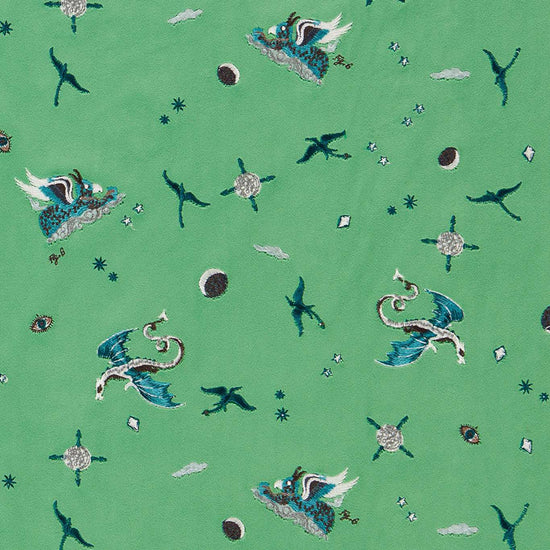 Draco Cosmos Embroidery Green F1751-01 Roman Blinds