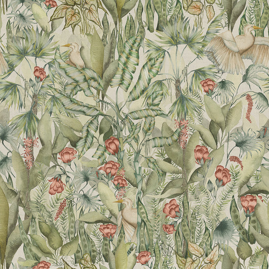 Mangrove Printed Cotton Green Curtains
