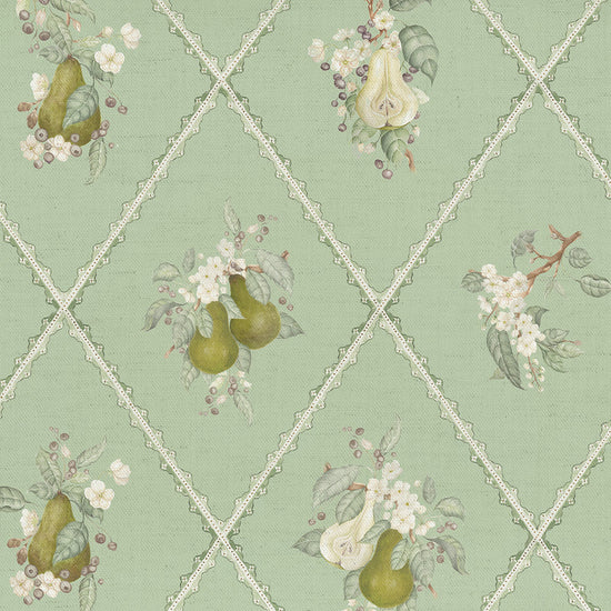 Pear Trellis Printed Cotton Verdure Curtains