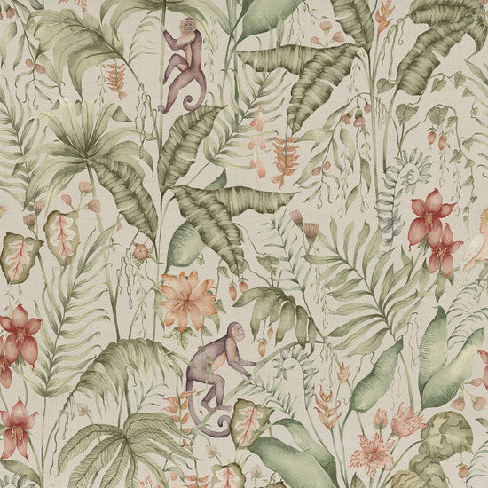 Tropical Utopia Printed Cotton Green Apex Curtains