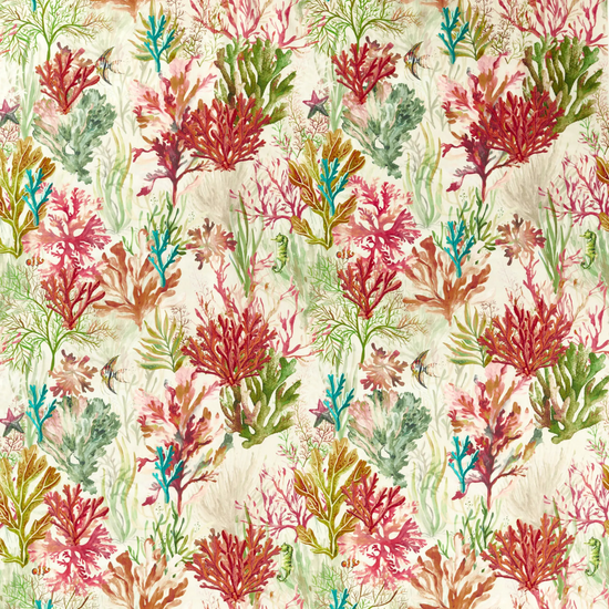 Oceana Print Coral Curtains