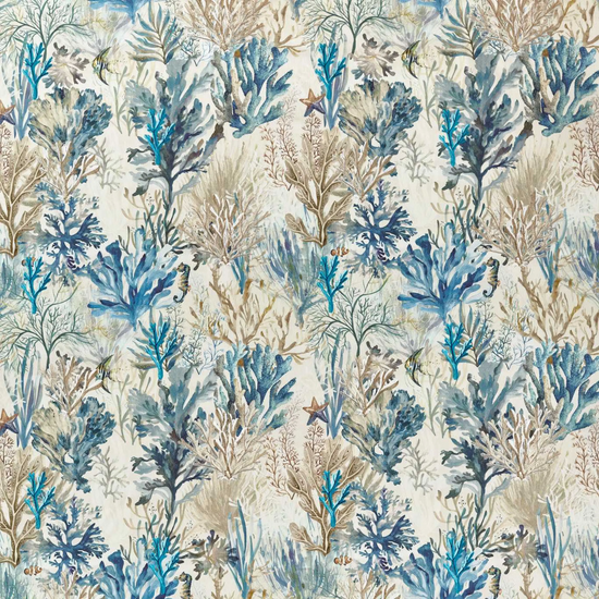 Oceana Print Denim Curtains