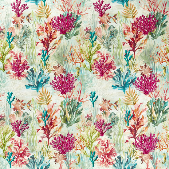 Oceana Print Seafoam Curtains