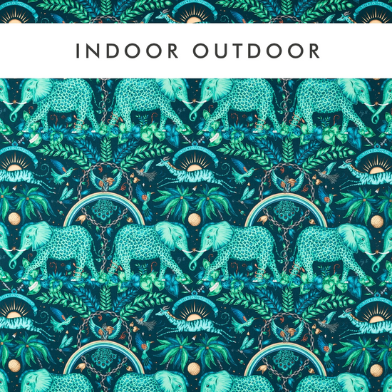 Zambezi Indoor  Teal Curtains