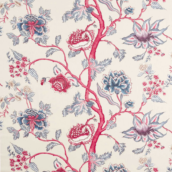 Indienne Indigo Maroon Curtains