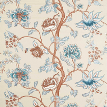 Indienne Terracotta Azul Curtains