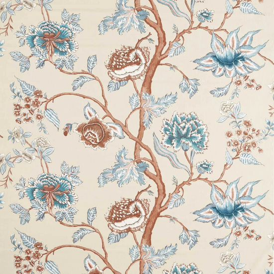 Indienne Terracotta Azul Curtains