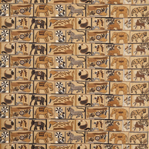 Kantha Ochre Charcoal Curtains