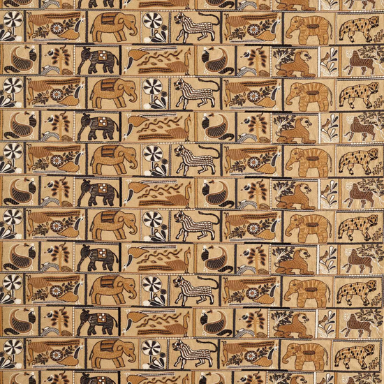 Kantha Ochre Charcoal Curtains