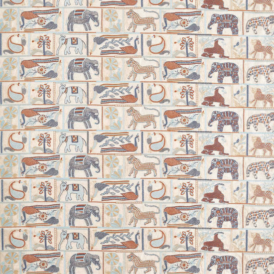 Kantha Azul Paprika Curtains