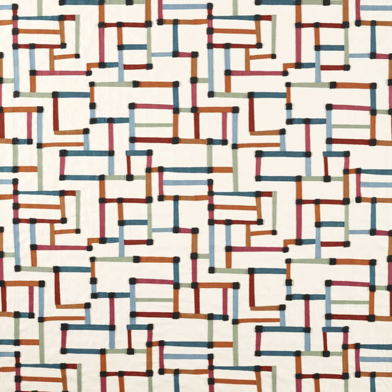 Lineas Spice Terracotta Midnight Curtains