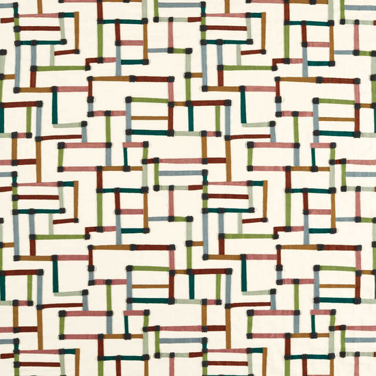 Lineas Forest Azul Blush Curtains
