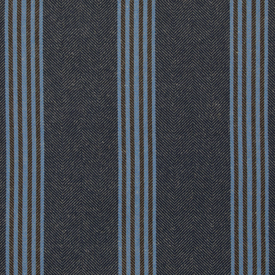 Falmouth Stripe Dark Navy Mocha FA402-298 Curtains