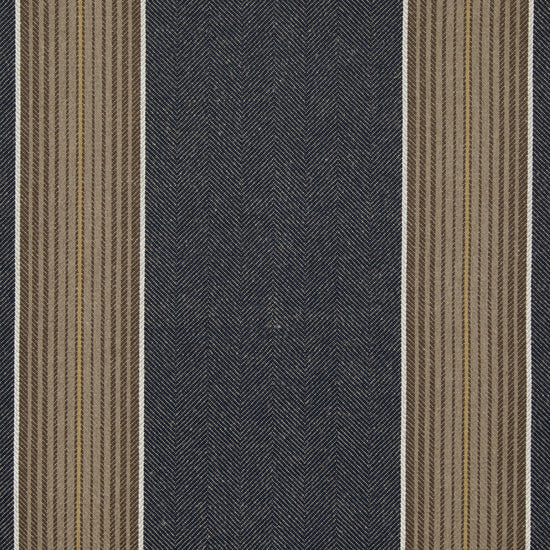 Hastings Stripe Dark Navy Browns FA400-296 Curtains